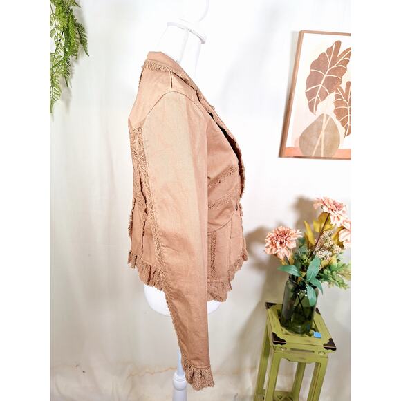 Vintage Ceres Women's Brown Embroidered Jacket Size Medium - Picture 5 of 8